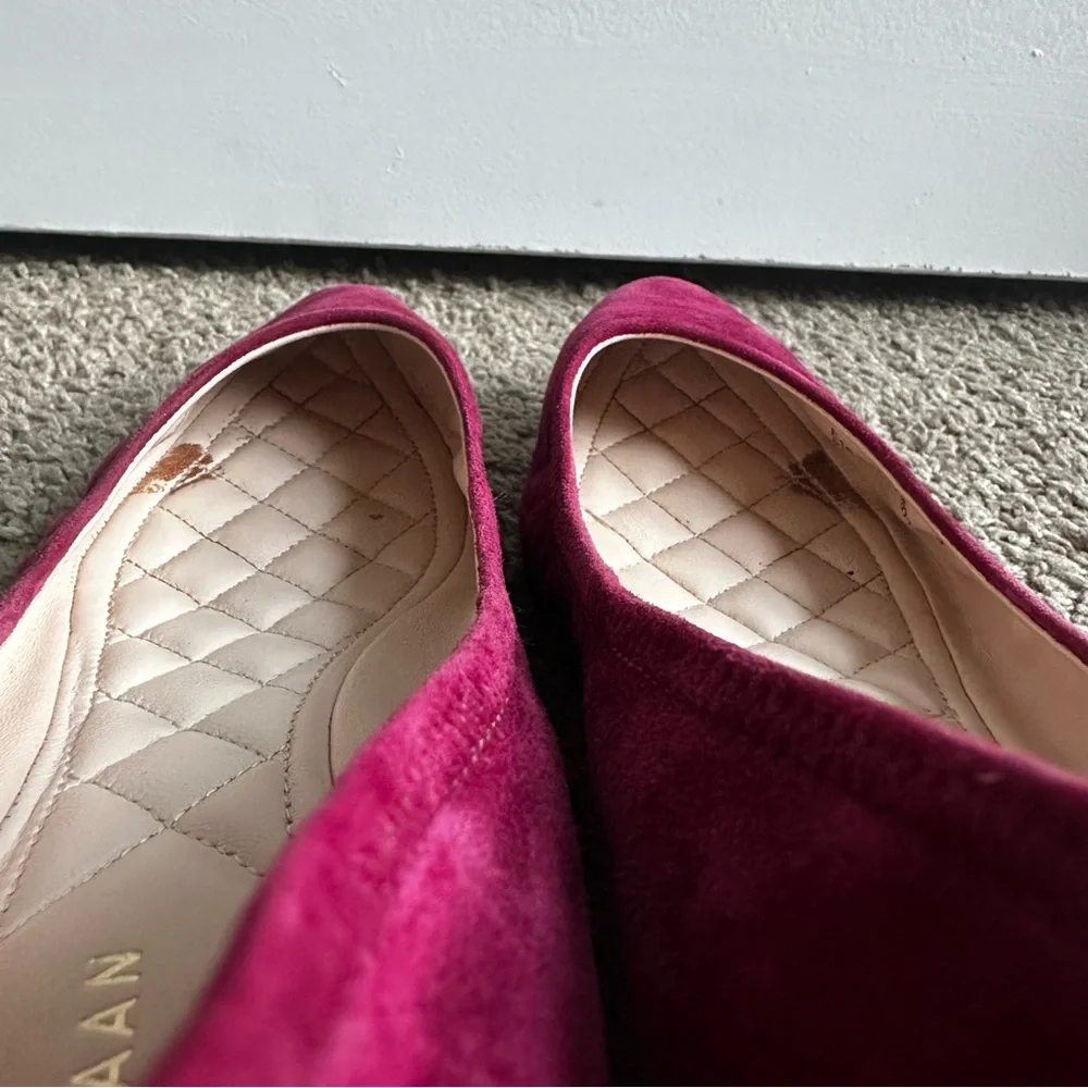 Cole Haan Kathryn Magenta Purple Suede Wedges - Picture 11 of 11